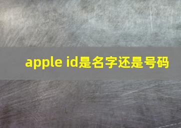 apple id是名字还是号码